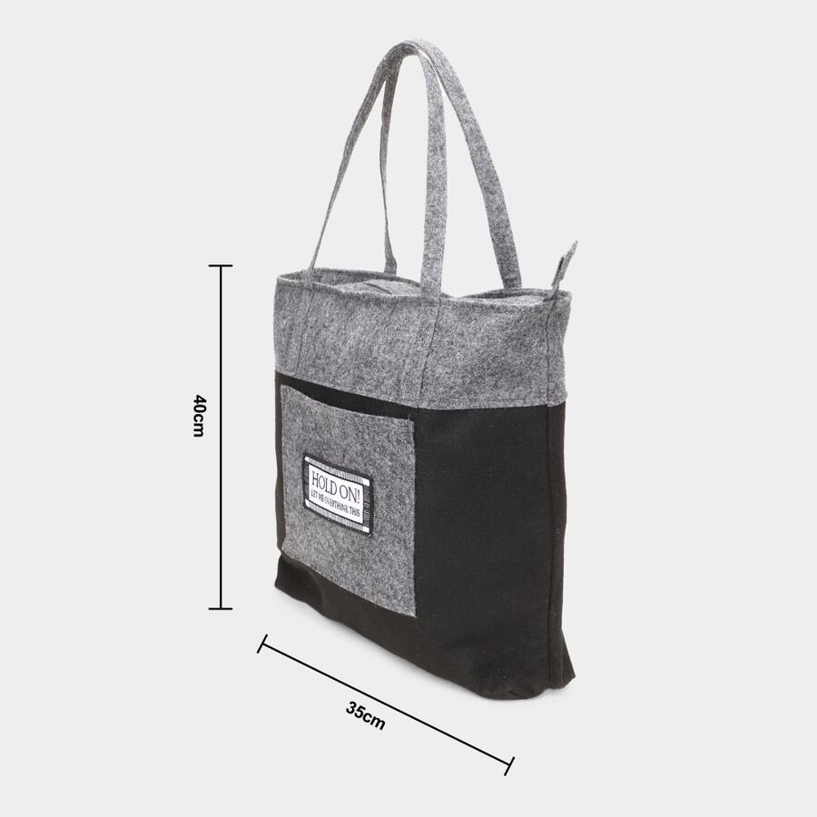 Women's Grey Fleece Tote Bag, , large image number null