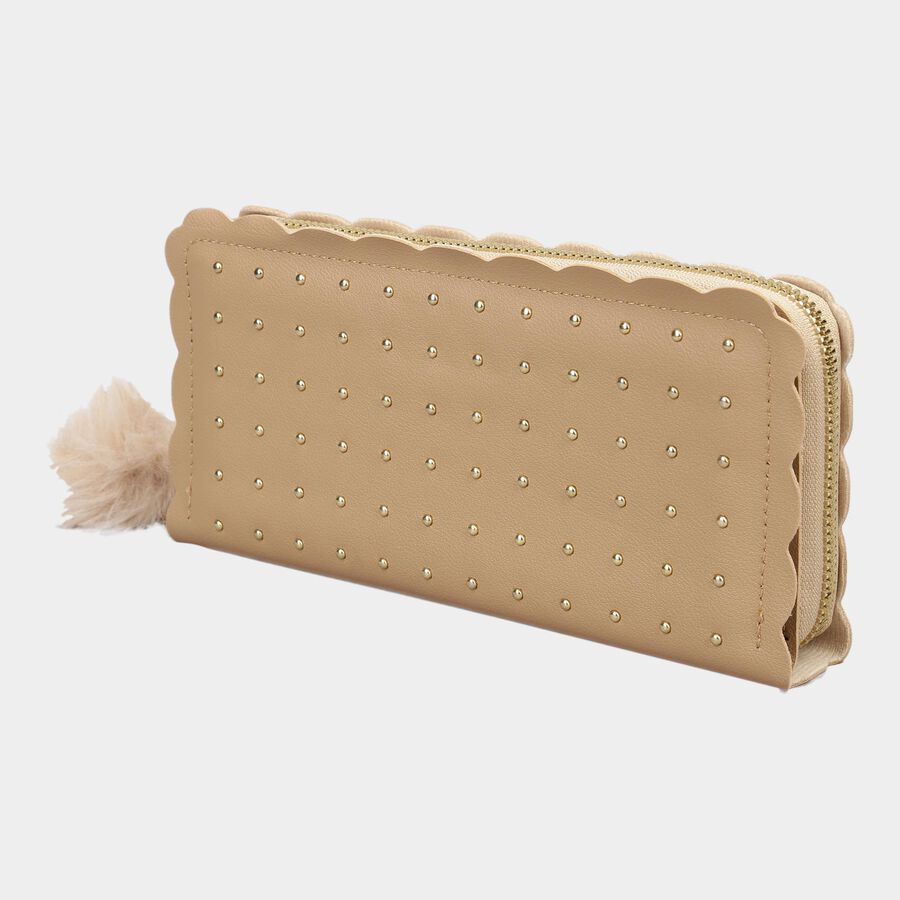 Women's Tan Polyurethane Hand Pouch, , large image number null