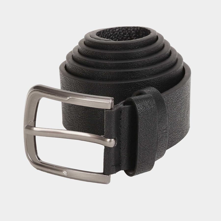 Men's Black Polyurethane Casual Belt, , large image number null
