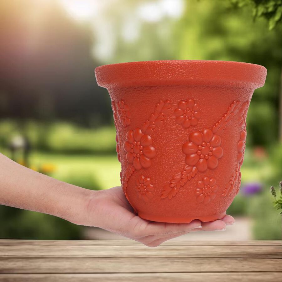 Brown Plastic Planter, , large image number null