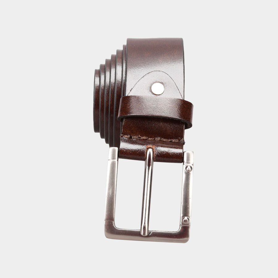 Men's Leather Casual Belt, Size 40, Smooth/Plain, , large image number null