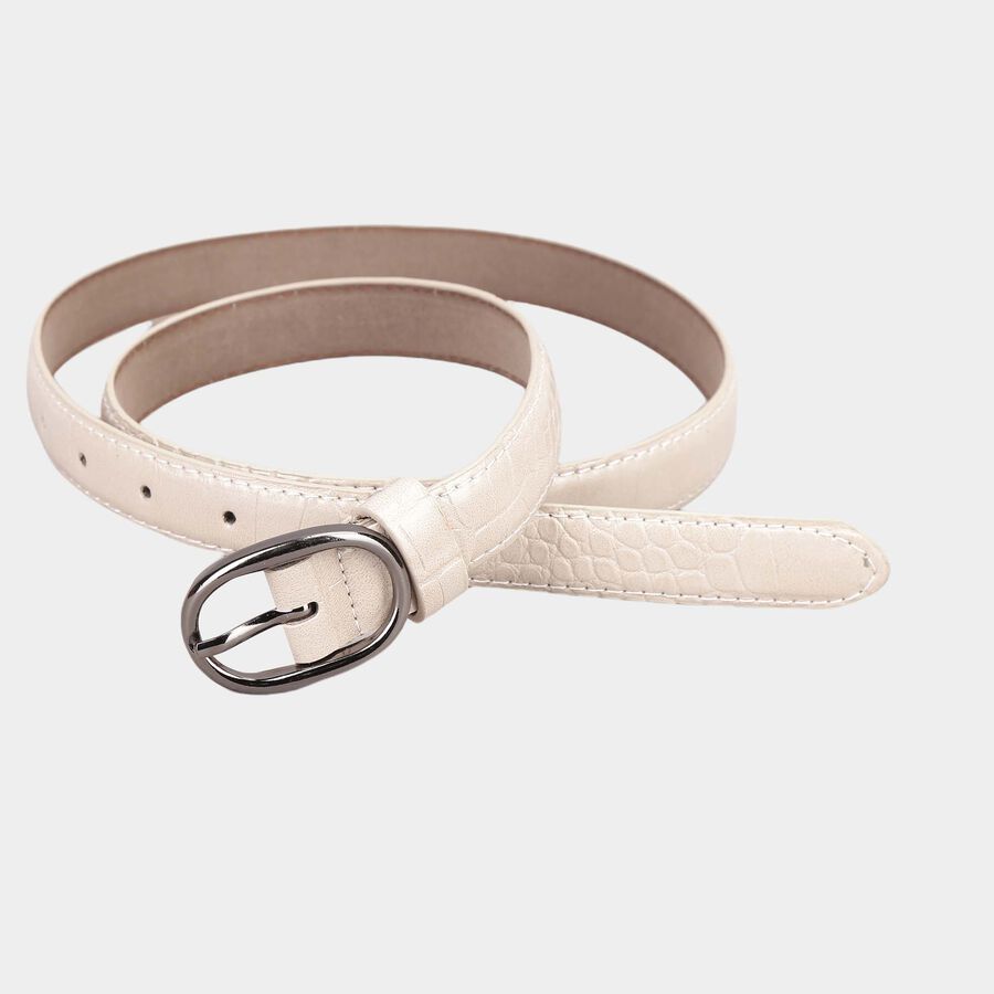 Women's Beige Polyurethane Belt, , large image number null