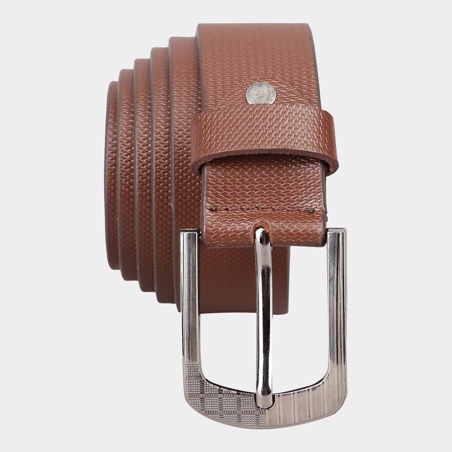 Men's Brown Leather Casual Belt, , large image number null