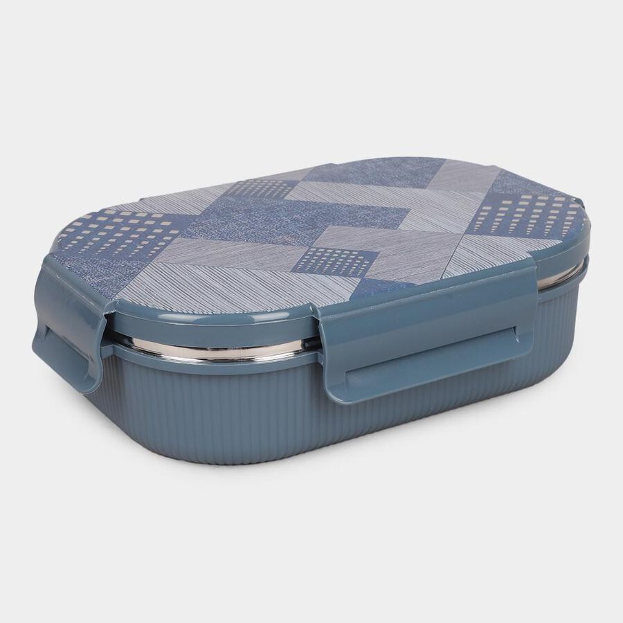 600ml Plastic & Steel Lunch Box, , large