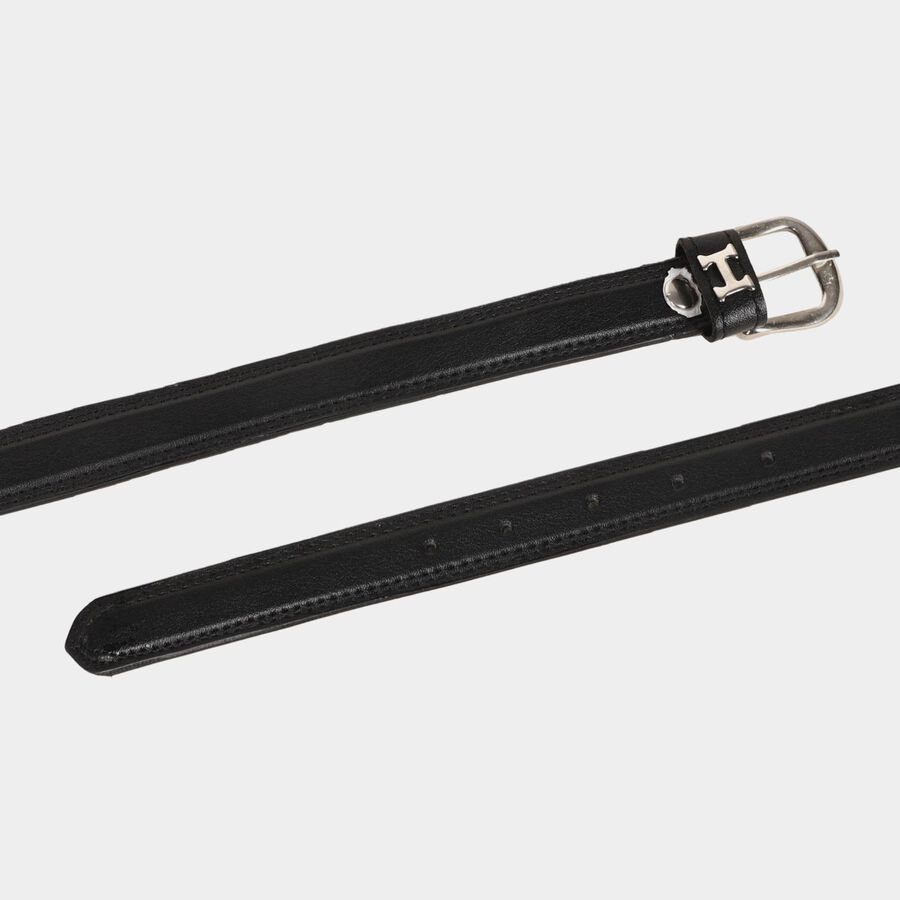 Women's Black Polyurethane Belt, , large image number null