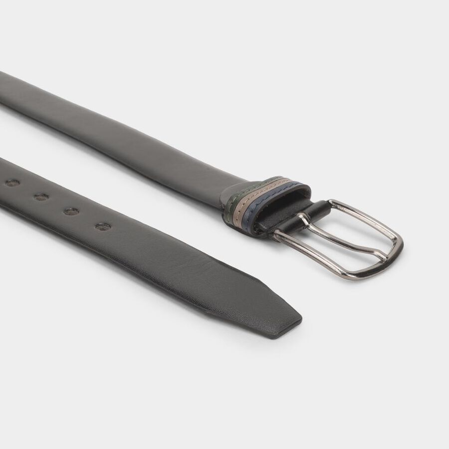 Men's Black Pu Casual Belt , , large