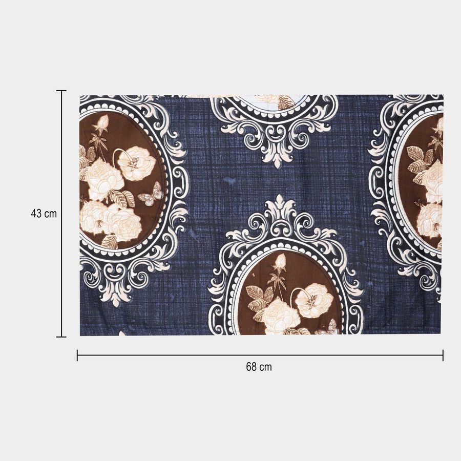 120 GSM Blue Microfiber Double Bedsheet With Pillow Cover, , large image number null