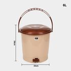 6 L Brown Plastic Dustbin, , small image number null