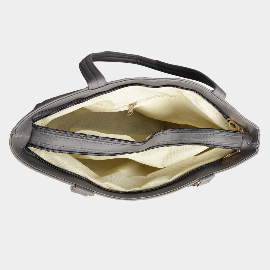 Women Solid Grey Handbag, , large image number null