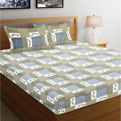 120 GSM Multicolor Polyester Double Bedsheet