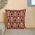 Red Floral Embroidered Cushion Cover, , small