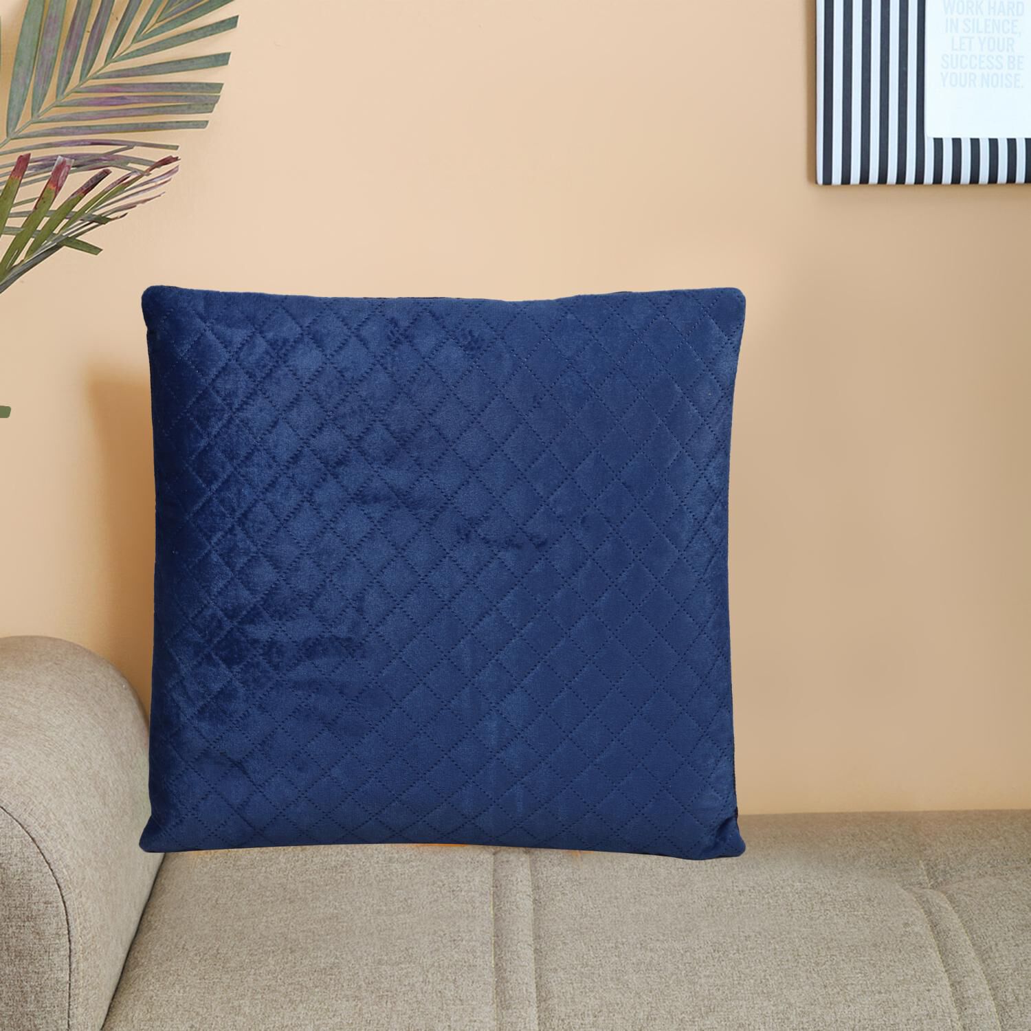 Home Beautiful                         Blue Polyester Cushion Cover