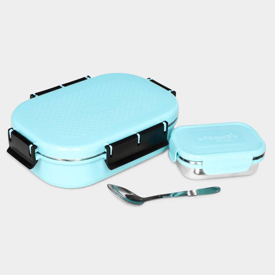 Steel Lunch Box With Container And Spoon, , large image number null