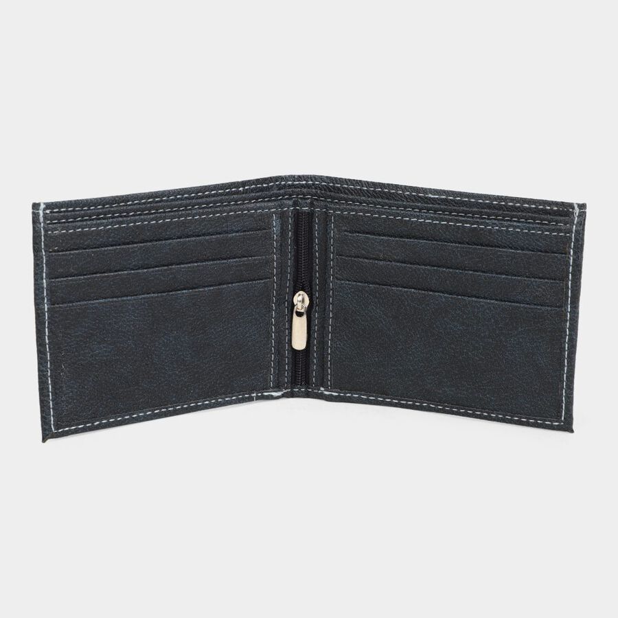 Men's Blue Polyurethane Wallet, , large image number null