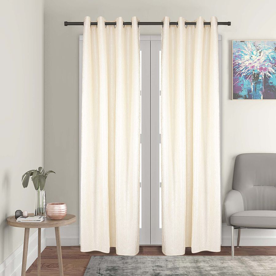 7ft. Cream Microfiber Door Curtain, , large image number null