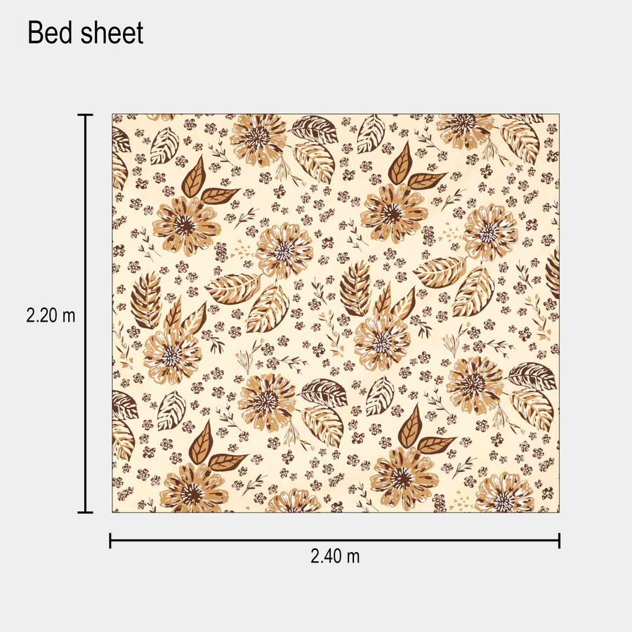 120 GSM Microfiber Double Bedsheet with Pillow Covers, , large image number null