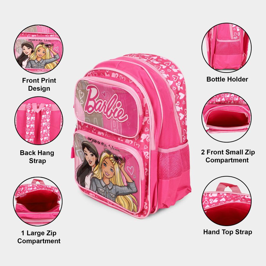 Kid's Barbie Print School Bag, , large