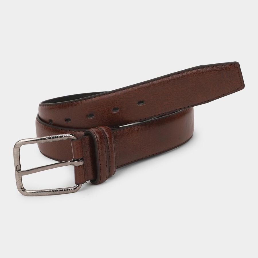 Men's Brown Pu Formal Belt, , large