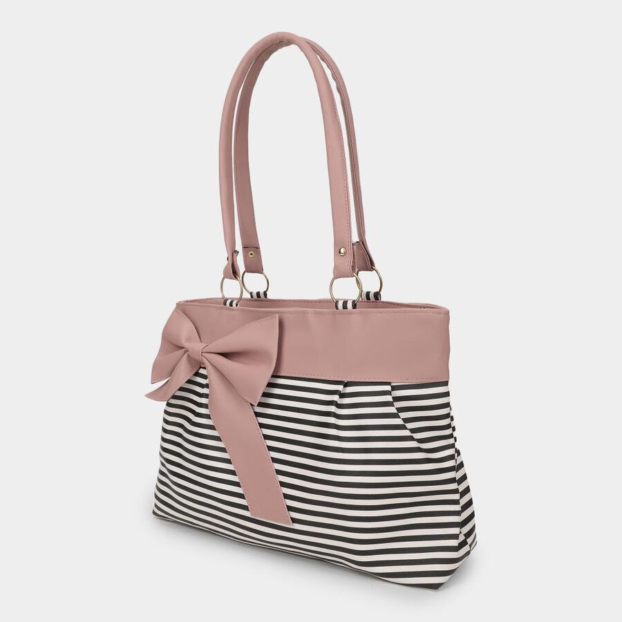 Women's Pink Polyurethane Hand Bag, , large