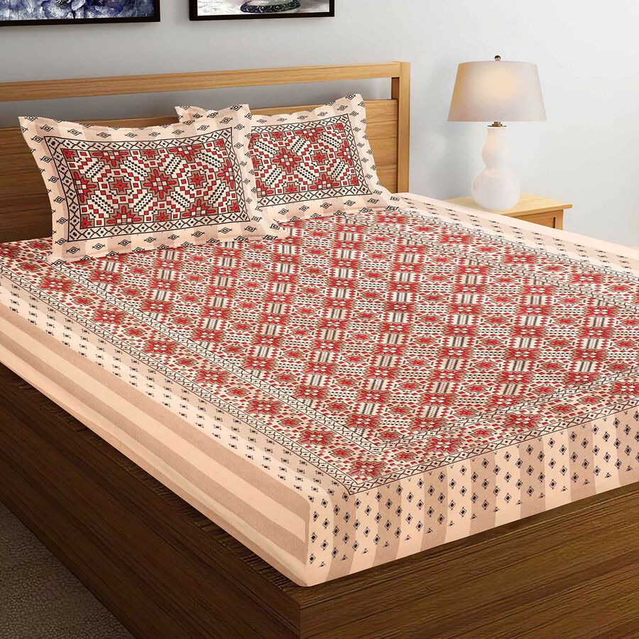 King Size Cotton Bedcover With Pillow Cover, , large image number null