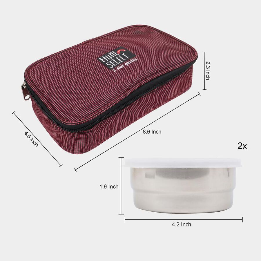 Steel Lunch Box, 2 Containers and Bag, , large image number null