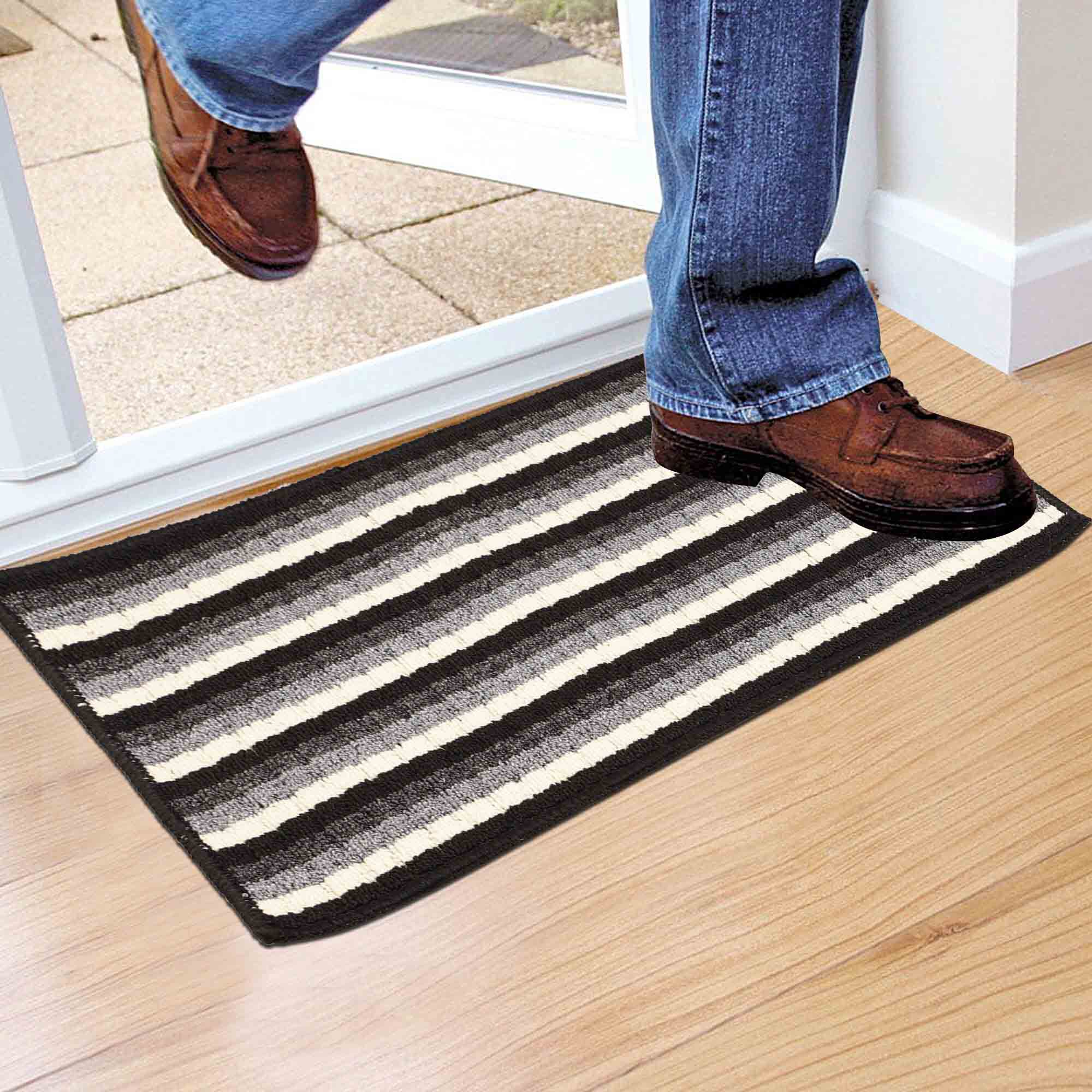 Home Beautiful                         Anti-Skid Grey Polyester Door Mat