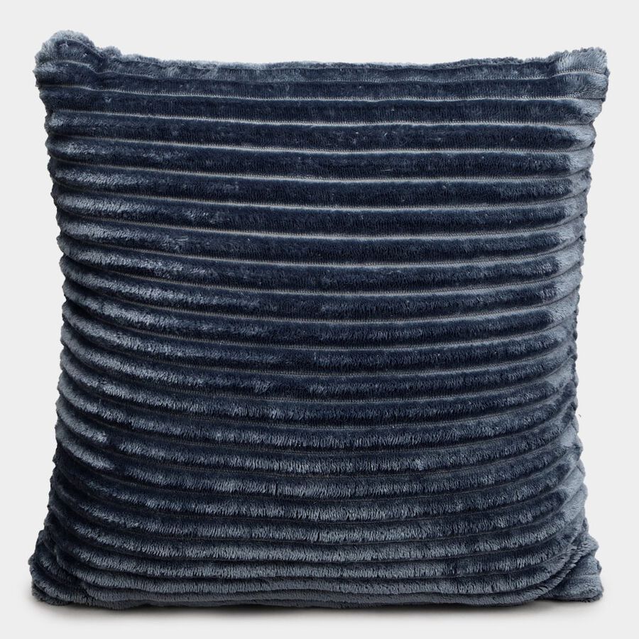 Dark Blue Ribbed Cushion, , large
