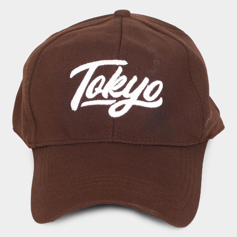 Men's Brown Cotton Cap, , large