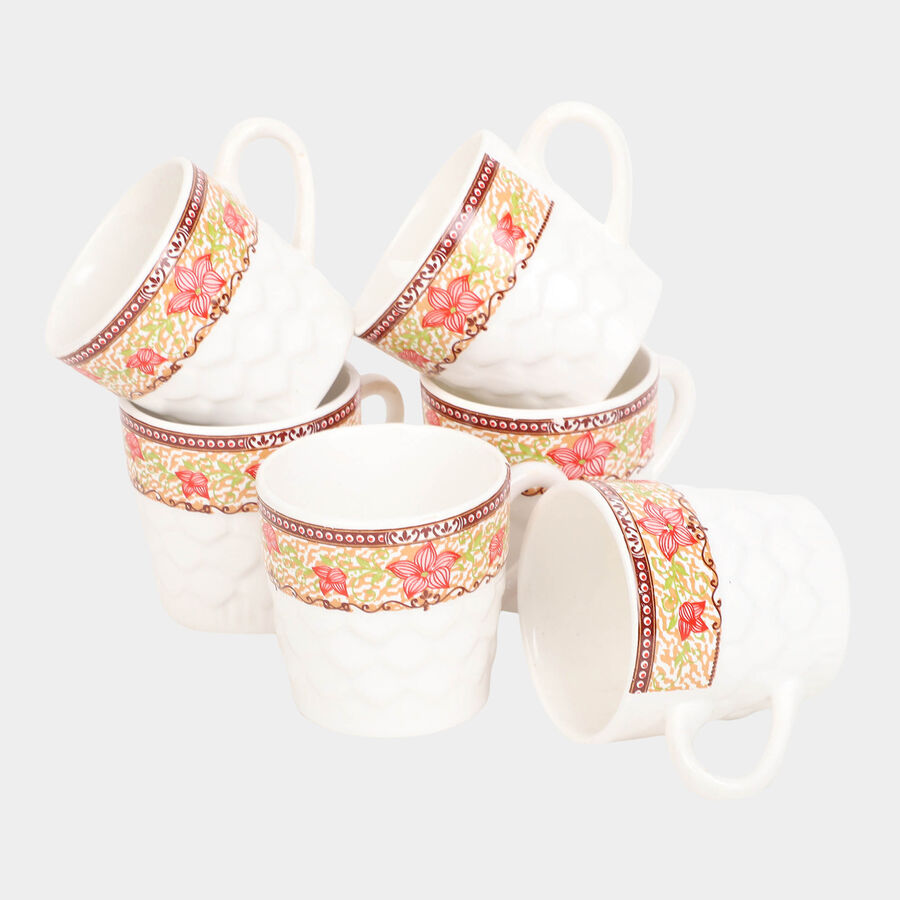 120ml White Stoneware Cup Set of 6, , large image number null