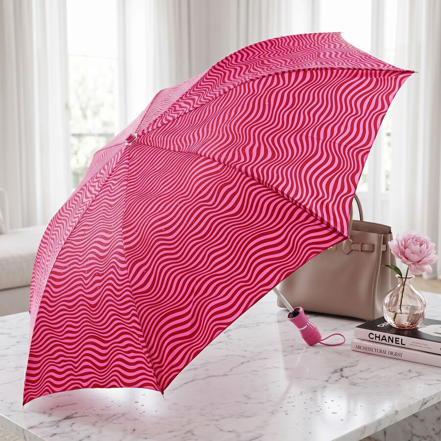 Woman's Pink Polyester Umbrella, , large