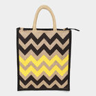 Women's Black Jute Tote Bag, , small