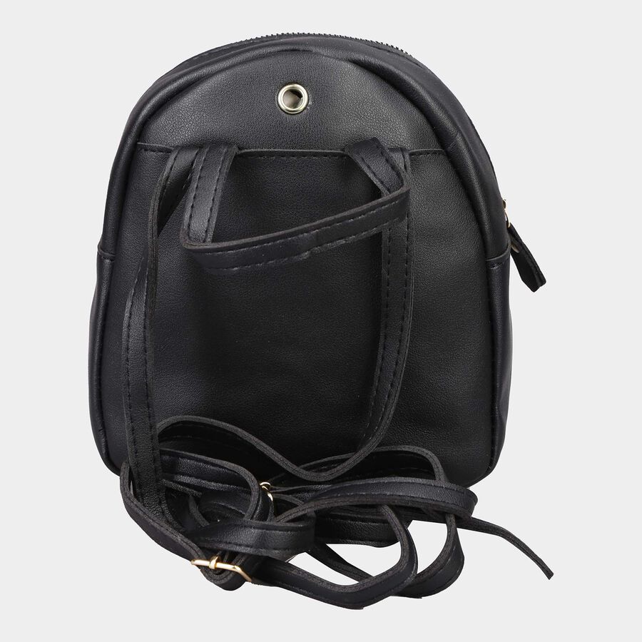 Kid's Black Polyurethane Bag, , large image number null