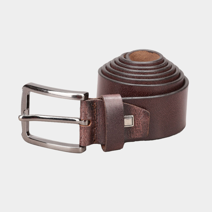 Men's Leather Casual Belt, Size 40, Smooth/Plain, , large image number null