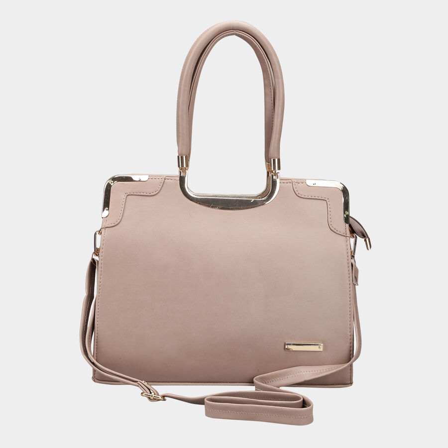 Women's Beige Polyurethane Tote Bag, , large image number null