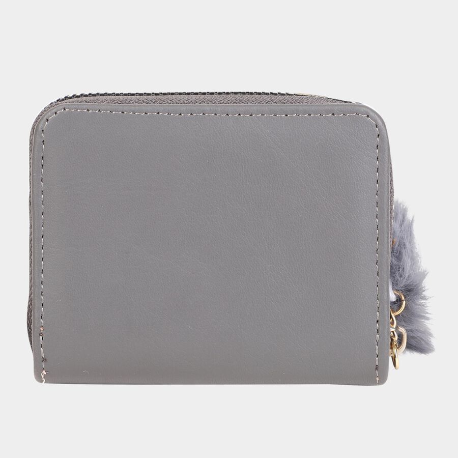 Women's Grey Polyurethane Clutch Bag, , large image number null