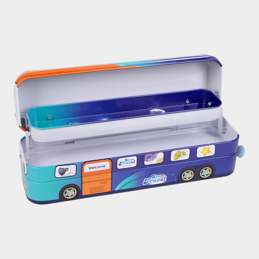 28 Pcs. Plastic Educational Pencil Box - Colour/Design May Vary, , large image number null