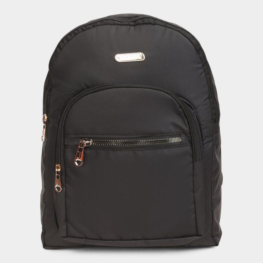 Women's Black Fabric Backpack, , large image number null