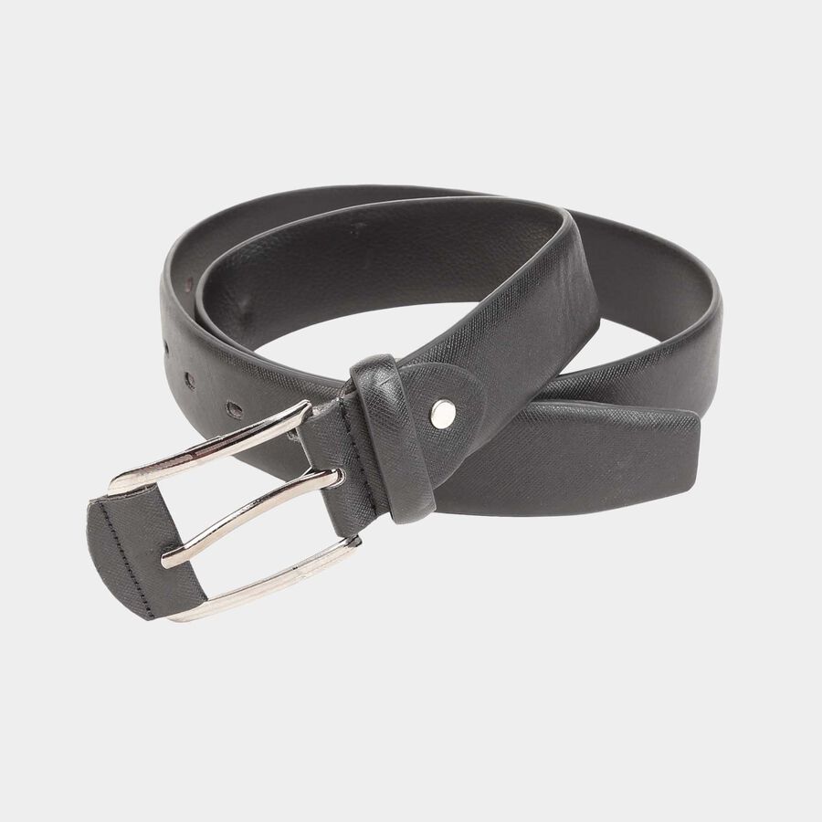 Men's Black Polyurethane Casual Belt, , large image number null
