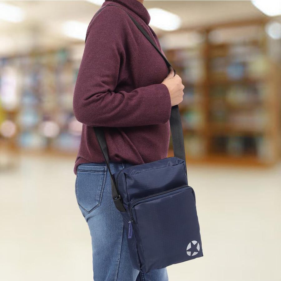 Men's Blue Canvas Sling Bag, , large image number null