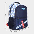 Stylish Blue School Bag with Car Graphic, , small