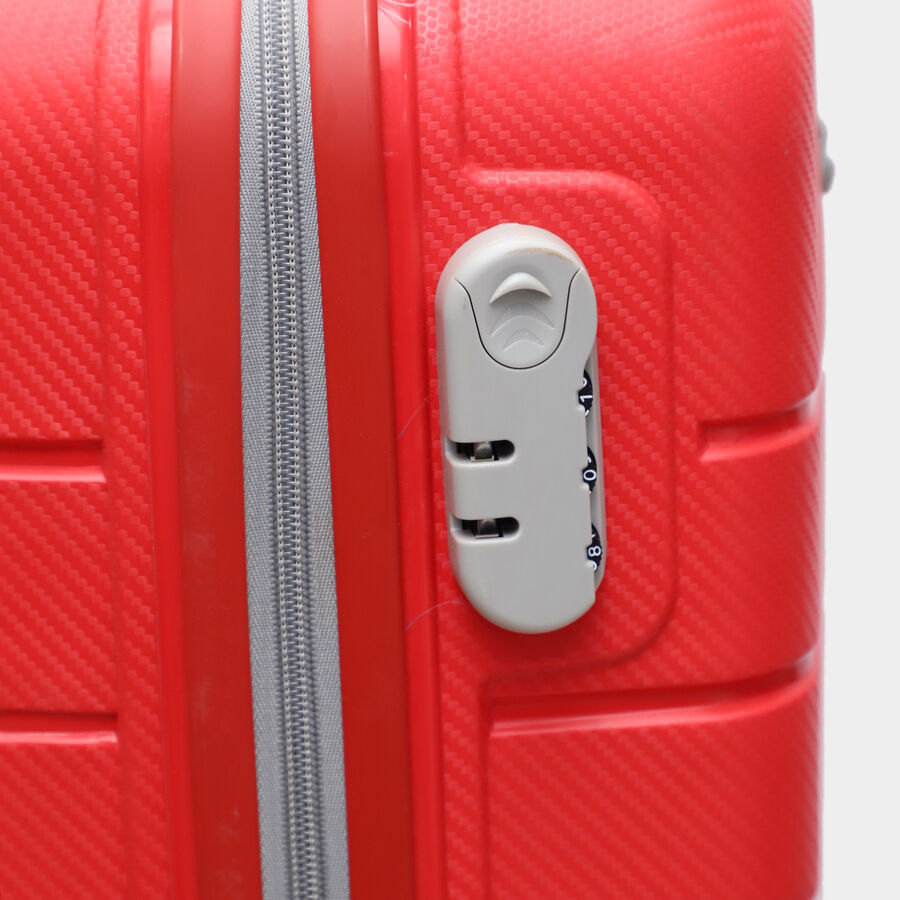 4-Wheel Red Polypropylene Hard Case Trolley, Small, , large image number null