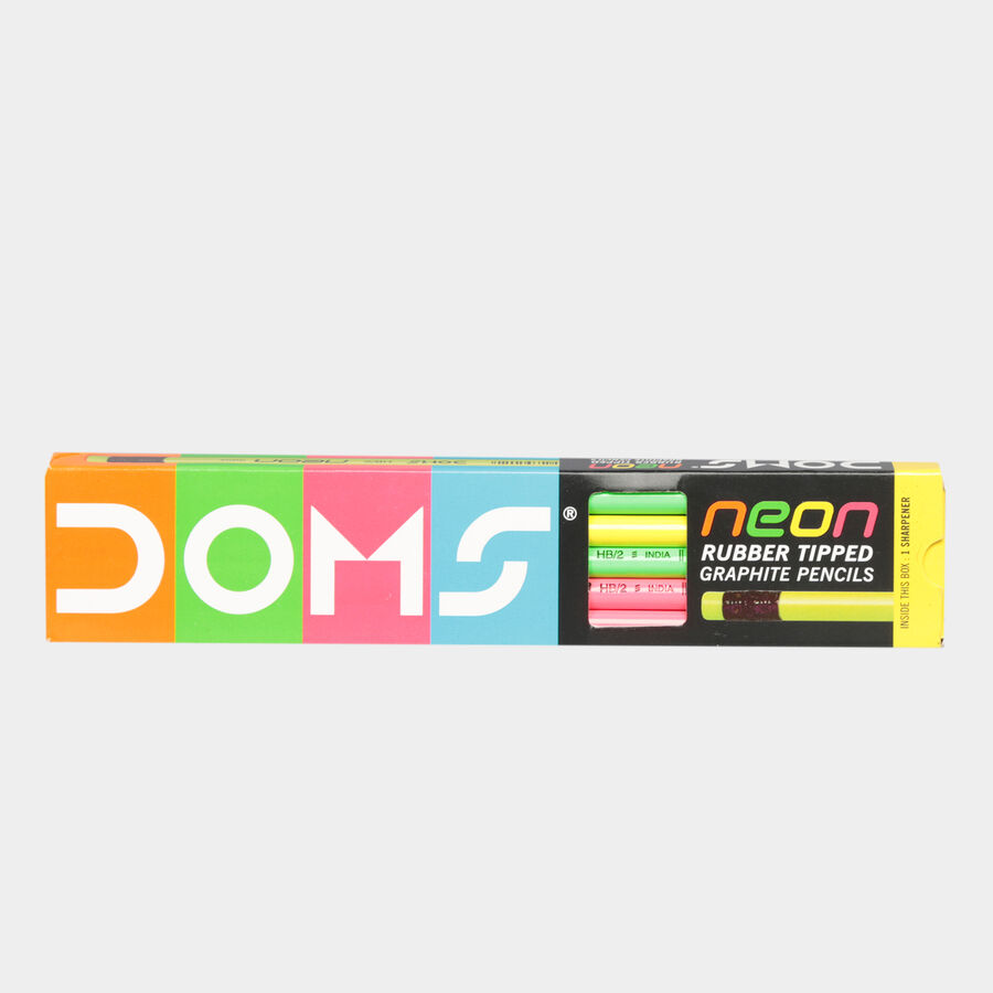 Neon Rubber Tip Graphite Pencil (Pack of 10), , large image number null