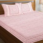 120 GSM Pink Microfiber Double Bedsheet With Pillow Cover, , small image number null