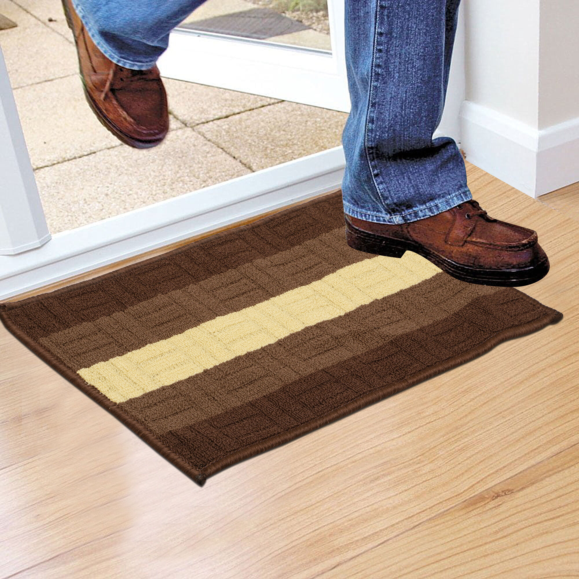 Home Beautiful                         Anti-Skid Brown Polypropylene Door Mat