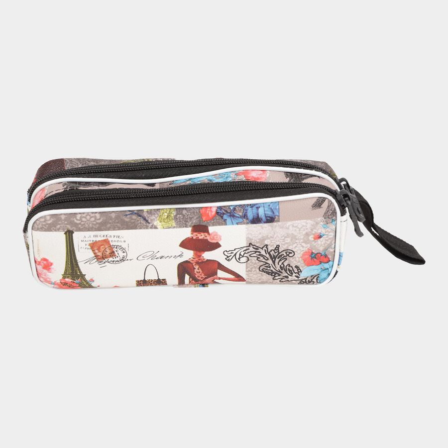 1 Pc. Fabric Pencil Pouch - Colour/Design May Vary, , large image number null