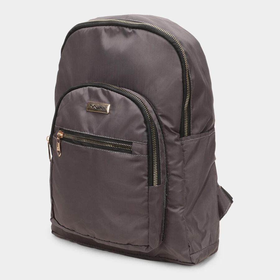 Women Grey Fabric Backpack, , large image number null