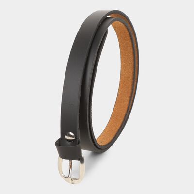 Women's Black Polyurethane Formal Belt