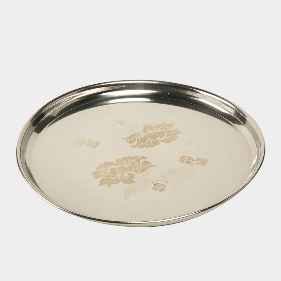 Stainless Steel Dinner Plate (Thali) - 27cm, , large image number null
