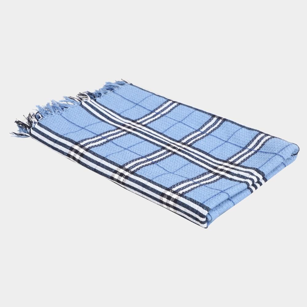 Home Beautiful                         110 GSM Blue Cotton Bath Towel