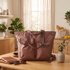 Woman's Beige Polyester Shopping Bag, , small
